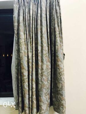 Brown Floral Window Curtain