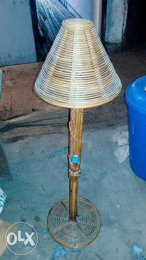 Brown Wooden Floor Lamp