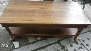 Brown Wooden Rectangular Coffee Table
