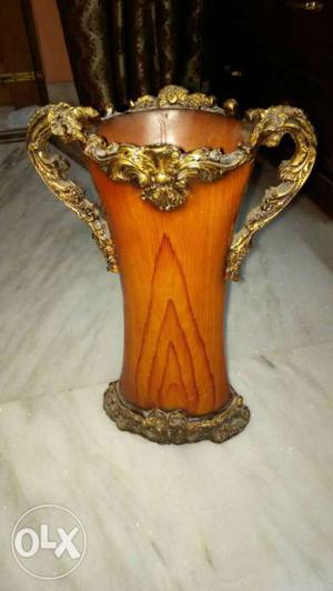 Brown Wooden Vase