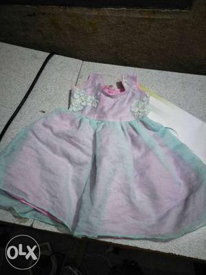 Girl's Pink And Teal Dress