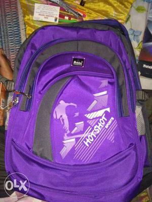 Hotshot sport bag purple and pencil color with 1