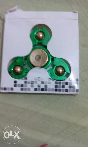 Metallic Green Fidget Spinner In Box