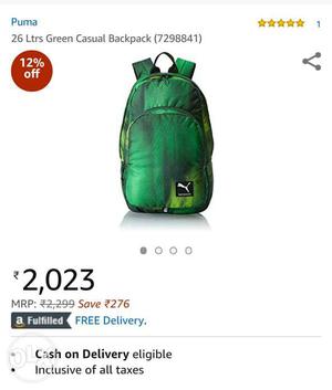 PUMA BACKPACK BAG NEW only 1 day ago retail price