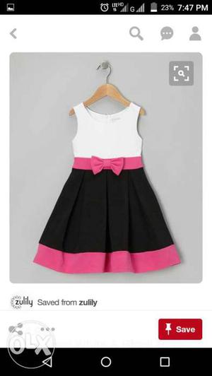 Pink and black bow frock