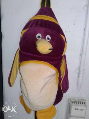Purple And White Penguin Backpack