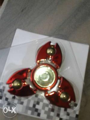 Red And Gold Fidget Spinner With Box