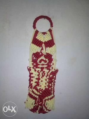 Red And White Macrame