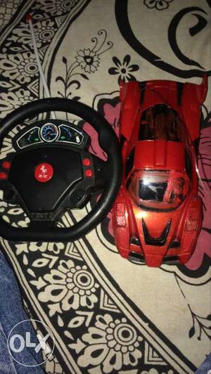 Red Ferrari RC Car Toy With Controller