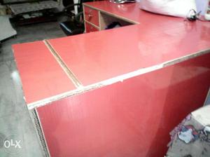 Red Wooden Counter Table