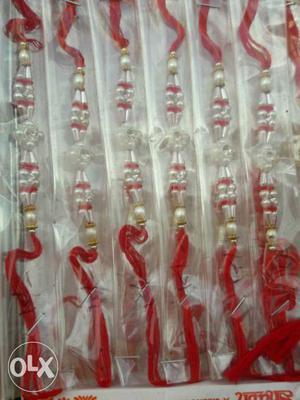 Red-and-white Beaded Accessories