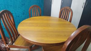 Round wooden sofa with 4 chairs
