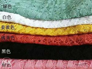 Teal,white,yellow,red,black And Pink Knitted Textiles