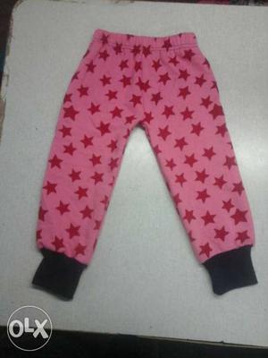 Toddler's Pink And Black Leggigns