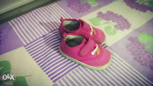 Toddler's Pink-and-brown Velcro Low Top Sneakers