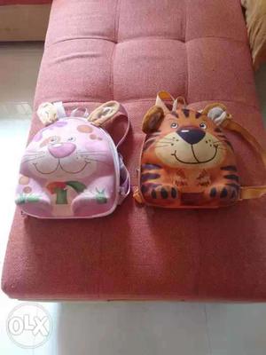 Two Cat Themed Backpacks