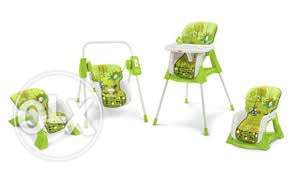 White And Green Swing; White And Green Highchair
