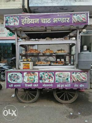 White And Purple Food Cart