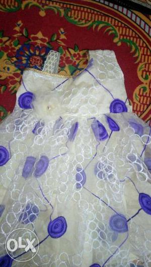 White And Purple frock