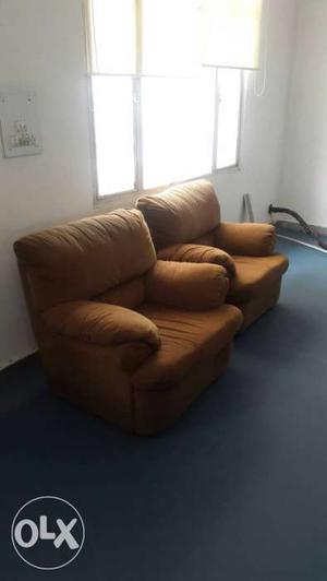 2 pc suede sofa like new