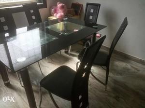 6seater dining table +6 chairs 3years old