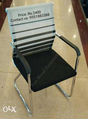 Black And White Arm Chair - brand new