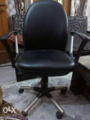 Black Leather Rolling Chair