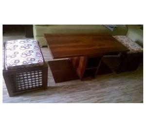 Brand New center table with cushioned stools Pune