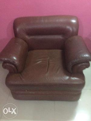 Dark Tan Lovely Leather Single-Seater Sofa