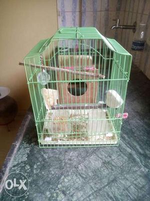 Green Pet Cage with Nest box