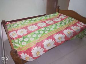 Pink,green, And White Floral Bedspread