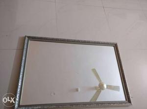 Rectangular Gray Frame Mirror