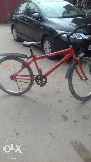 Red Hybrid Bicycle