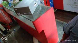 Red Wooden Framed Display Counter