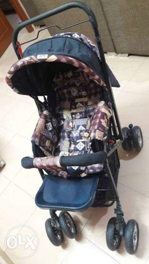 Baby's Black, Gray And Purple Stroller