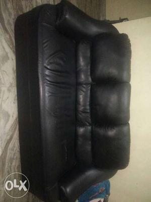 Black Patent Leather Sofa