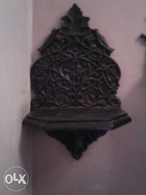 Black wooden carved Wall Sconce