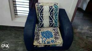 Blue, White, And Purple Floral Sofa Chair