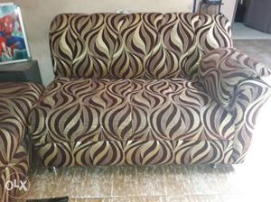 Brown And Beige Chaise Lounge