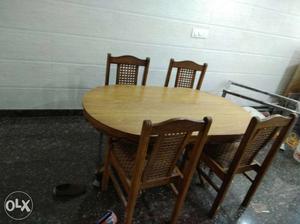 Brown Wooden four seater Dining Set