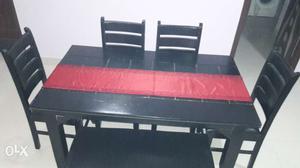 Gently used 6 seater dining table dark brown