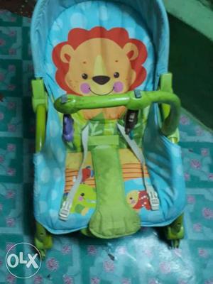 Green And Blue Lion Bouncer Seat