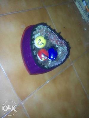Hand made angry birds with egg shell and nest
