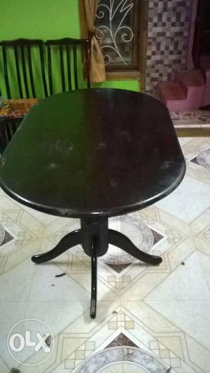 Oval Black Wooden Table
