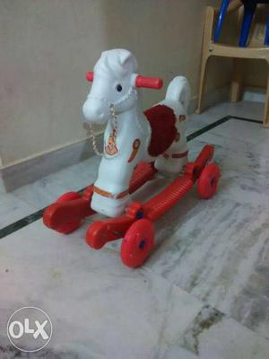 White And Red Horse Ride-on Toy