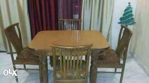 Wooden Dining Table Set with 4 Chairs