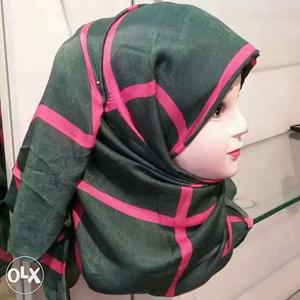 Baby's Pink And Black Hijab