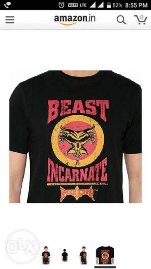 Black Beast Incarnate Printed Crew-neck Shirt
