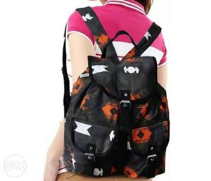 Black, Orange And White Backpack