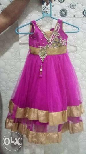 Child Pink And Gold Sleeveless Sweetheart Dress pick any one
